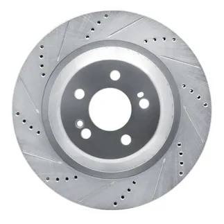 R1 Concepts EDZ-63113L Brake Rotor Drilled and Slotted Silver